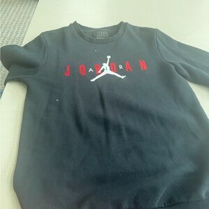 Jordan Kids Black Sweatshirt with Red and White Logo